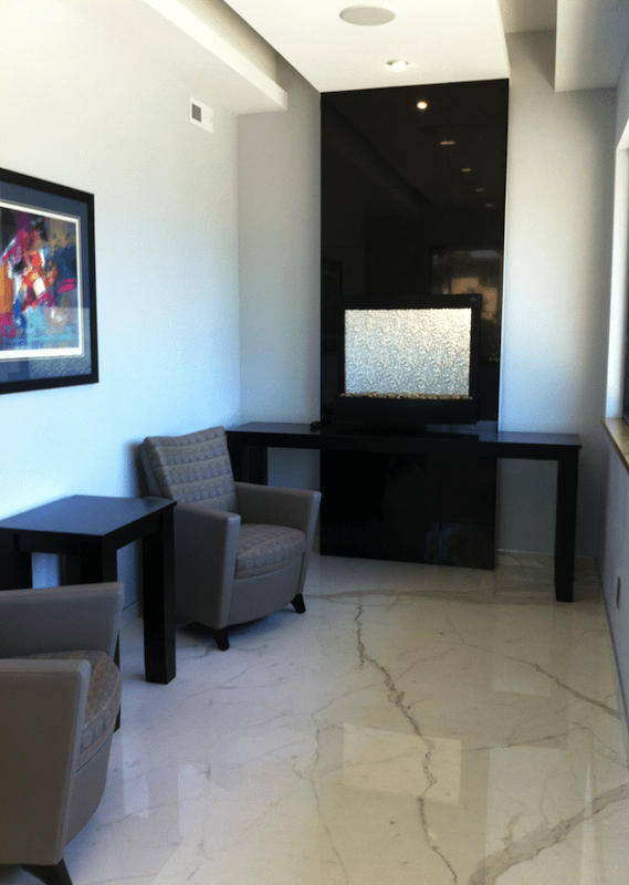  Custom tile work in professional office. 